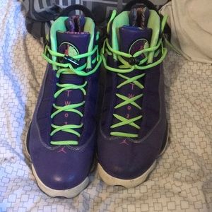 Purple green ring six Nike Jordans